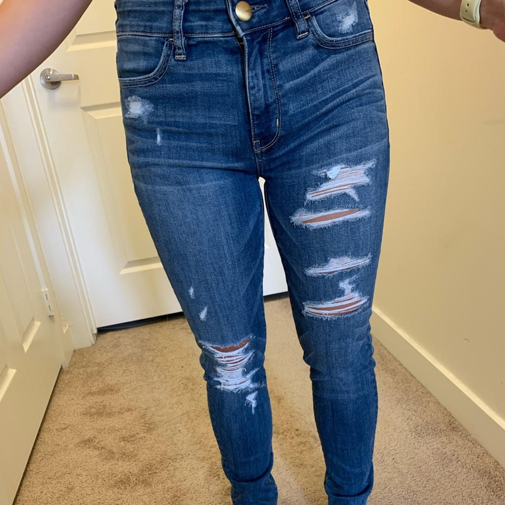 Blue ripped American Eagle Jeans